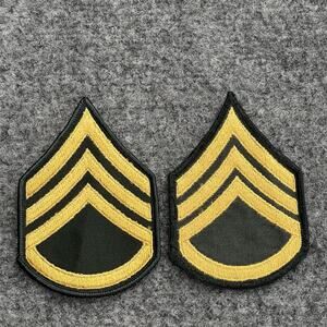 Vintage Cloth Sergeant Chevron Military Patch Lot Of (2) E2282P Sew On Pair Rare